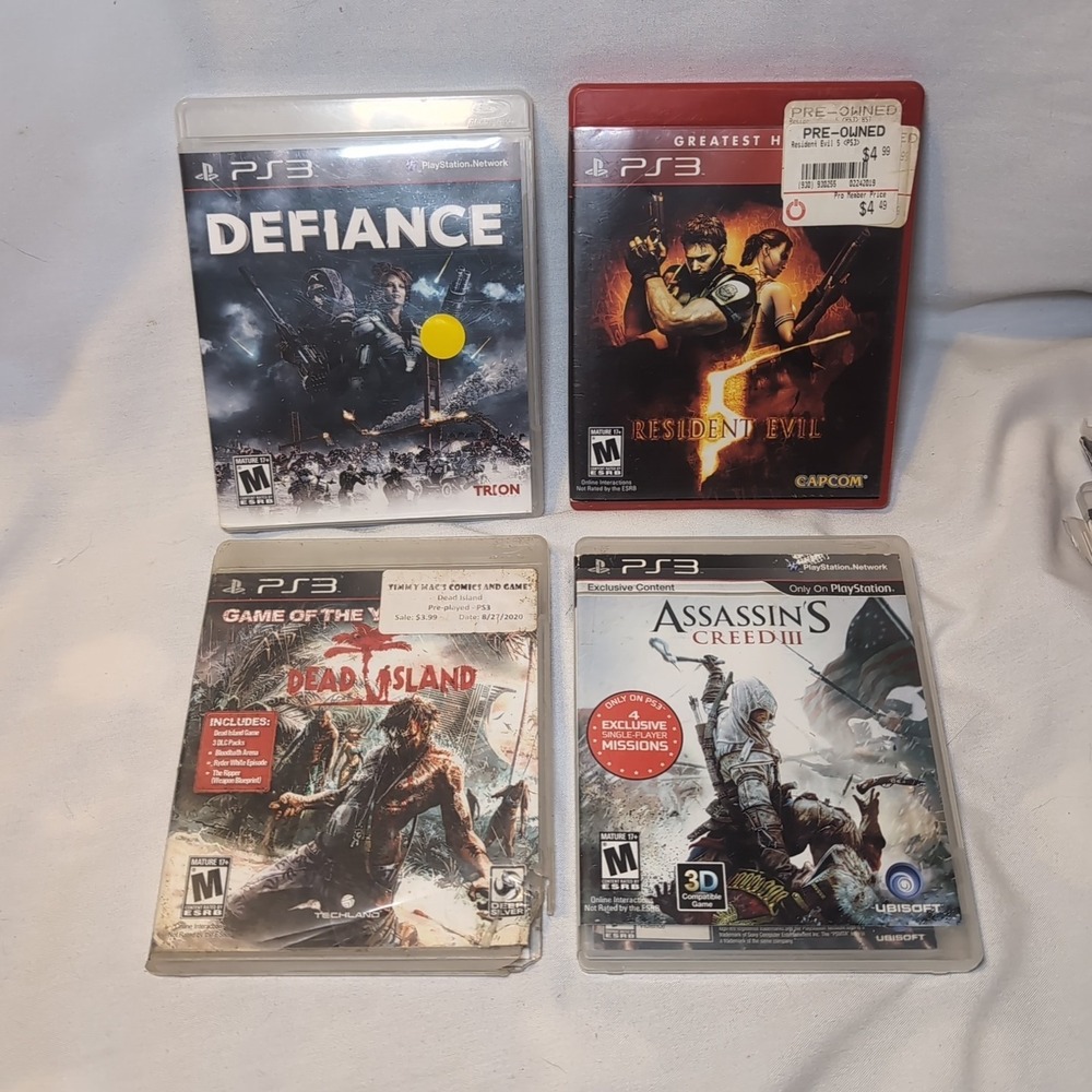 Assassin's Creed III 3, Defiance, Resident Evil 5, Dead Island Games Ps3